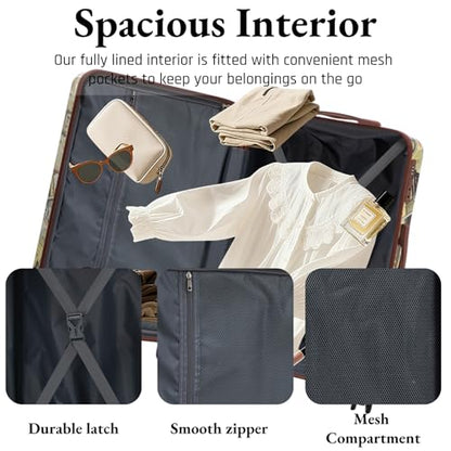 Luggage Hard-shell with 360° Spinner Wheels, Gradient Color Suitcase with Combination Lock, Lightweight - color: Coffee, size: 3-Piece Set(20''&24''&28'')