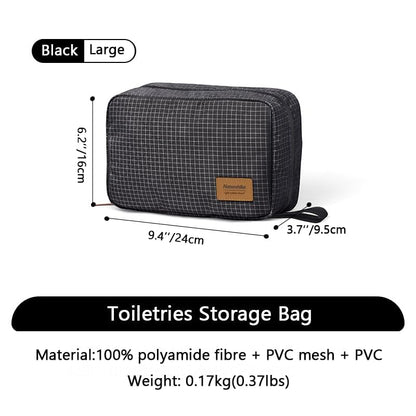windhike Naturehike Hanging Toiletry Bag for Men Women, Water-Resistant - color: Black-L