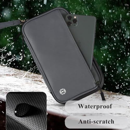 RFID Blocking Family Passport Holder For Travel, Neck Wallet - color: Grey