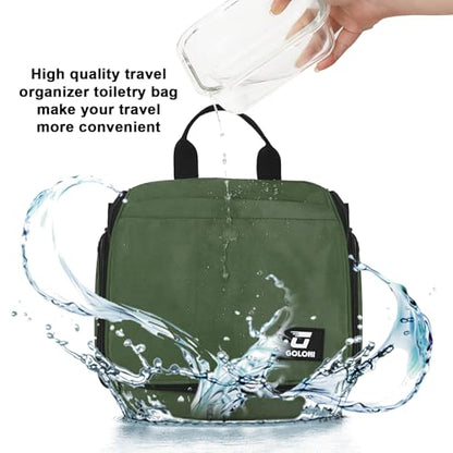 Goloni Hanging Toiletry Bag for Men Women, Water-Resistant Organizer,Green - color: Green