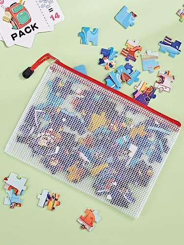 JARLINK A5 Mesh Zipper Pouches, 6x9inch Pencil Pouches for School, 30 Pack - size: A5-30pcs-Assorted