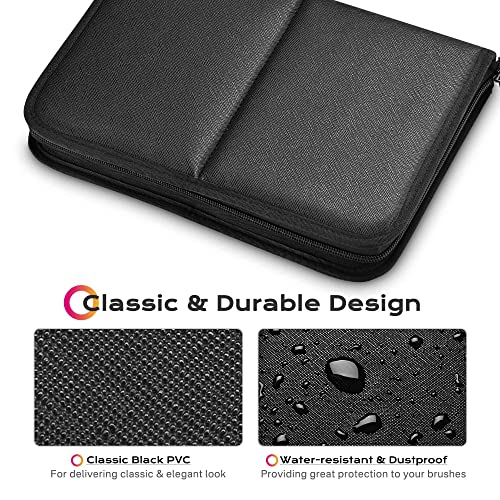 BYOOTIQUE Travel Makeup Brush Bag Foldable Holder Organizer Portable Artist - color: Classic Black