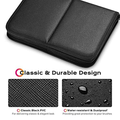 BYOOTIQUE Travel Makeup Brush Bag Foldable Holder Organizer Portable Artist - color: Classic Black