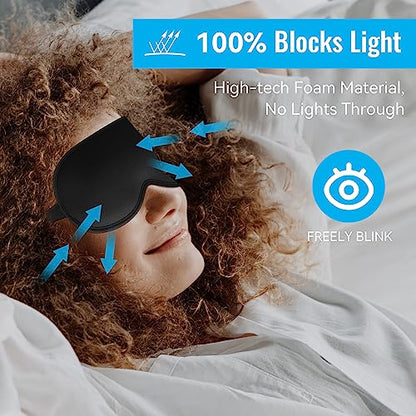 Sleep Mask for Lash Extensions, 3D Contoured Weighted Eye Cover - color: Black