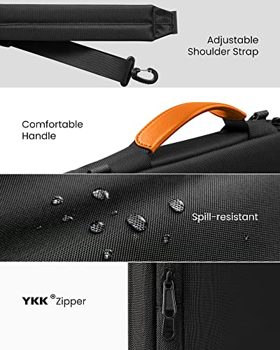 tomtoc 360° Protective Laptop Shoulder Bag for 15.6" HP ASUS Dell Laptops - color: Black, size: 15.6-inch