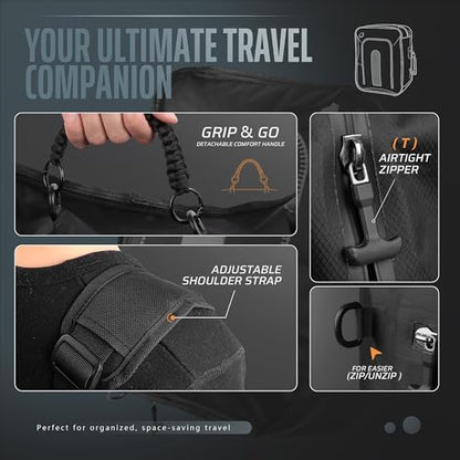 Travel Vacuum Bags with Pump, Compression Packing Cubes for Travel - size: 49L X 1PACK