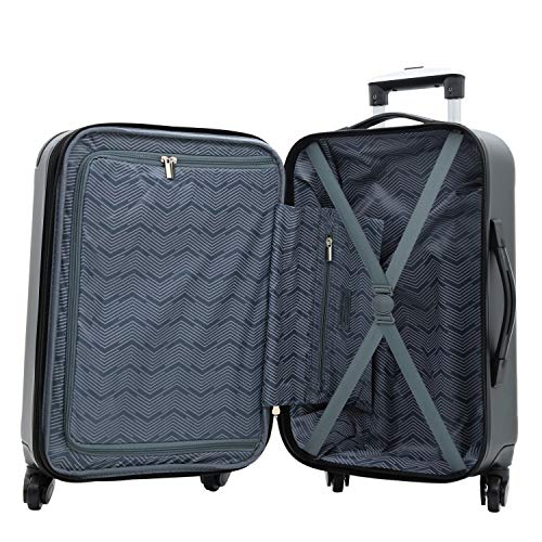 Travelers Club Chicago Hardside Expandable Spinner Luggage, Black, 3 Piece Set - color: Black, size: 3-Piece Set