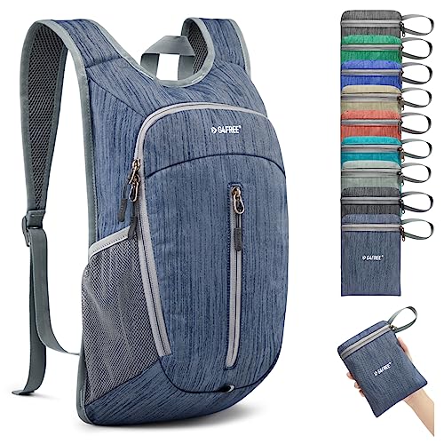 G4Free 10L Hiking Backpack Small Travel Hiking Daypack Lightweight Packable Backpack Casual Foldable Shoulder Bag - color: Dark Blue