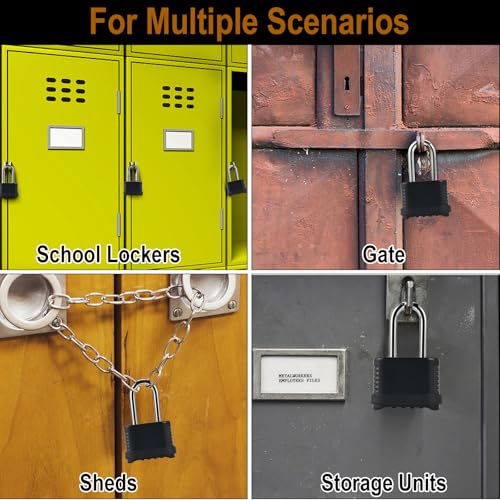 4 Digit Heavy Duty Combination Lock - 105mm Long Shackle Weatherproof - style: 4pcs Long-Black