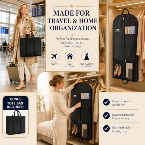 Coat Covers for Closet, 54-Inch Breathable Organizer for Uniforms - style: Garmentbag 54INCH 1 pack