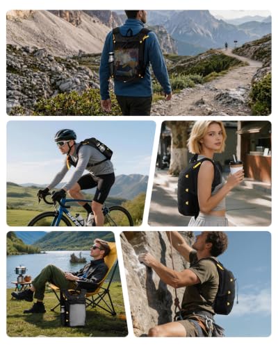 MOKURA 15L Small Hiking Backpack for Men Women, Lightweight Daypack, Black - color: Black