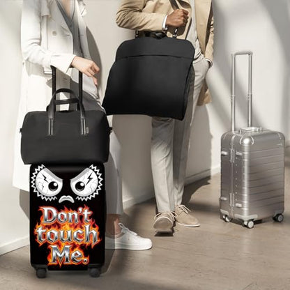 ANNA QUEEN Travel Luggage Cover Suitcase Protector Suitcase Cover Anti-Scratch,Stretchable Bag Cover Washable Durable Polyester - color: Don't touch me - Black and angry, size: S(fits 20-22inch suitcase)
