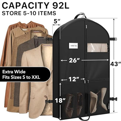 Simple Houseware 43" Travel Garment Bag with Pockets, Heavy Duty Suit Bag - size: 43-Inch Long w/ Pocket, Single