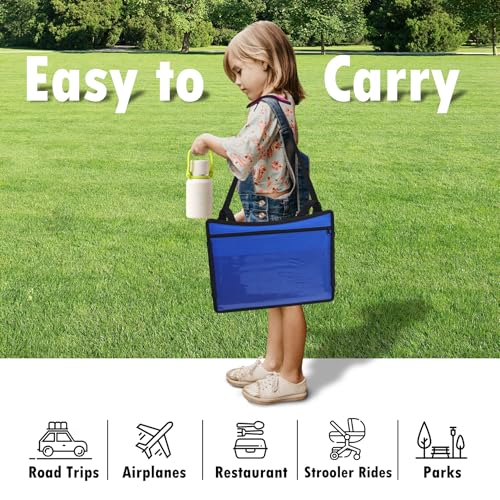 Car Seat Tray,Toddler Road Trip Essentials With Drawing Kit - color: Navy Blue