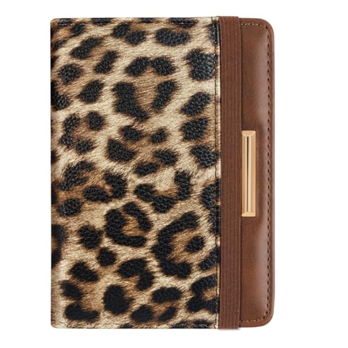 Coco Rossi Passport Holder for Travel Women Slim RFID Passport Cover Wallet - color: Cheetah Print