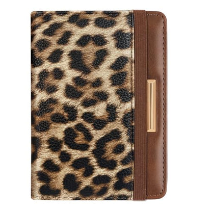Coco Rossi Passport Holder for Travel Women Slim RFID Passport Cover Wallet - color: Cheetah Print