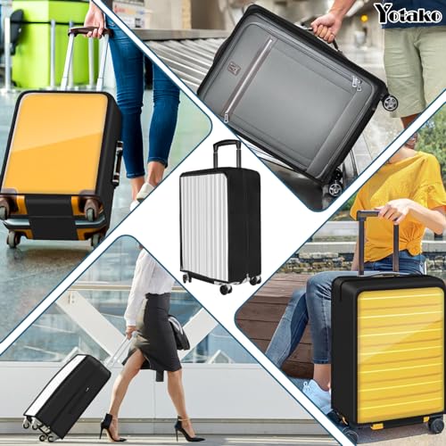 Yotako Upgraded Zippered Transparent PVC Suitcase Cover, No Disassembly Required Clear Luggage Protector for Suitcase Luggage Protector Cover 24''