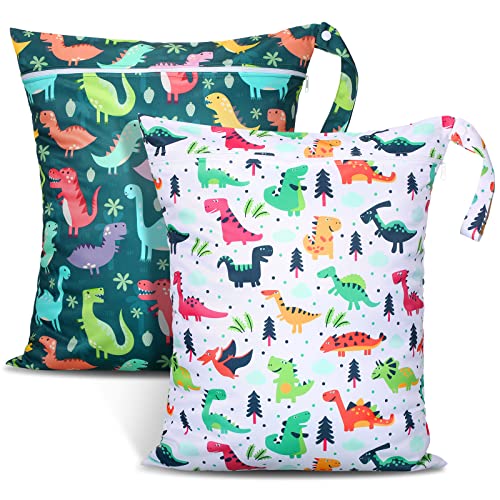 Shappy 2 Pack Wet Dry Bag Travel Laundry Waterproof,Dinosaur Style - style: Dinosaur Style