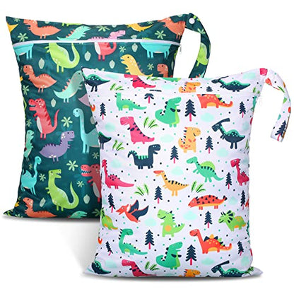 Shappy 2 Pack Wet Dry Bag Travel Laundry Waterproof,Dinosaur Style - style: Dinosaur Style