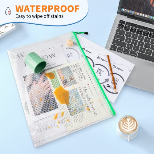 Umriox 32 Pack A4 Mesh Zipper Pouch Bulk for Office Receipt & Puzzle - style: A4-32P