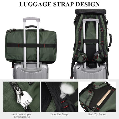 WITZMAN Carry on Travel Backpack for Men Airline Approved Fits 16" Laptop - color: 02.army Green