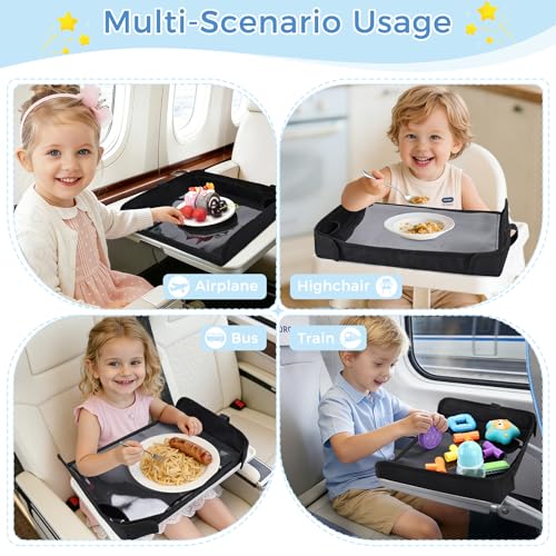 COOLBEBE Airplane Tray Table Cover, Foldable Travel Tray Cover - color: Black