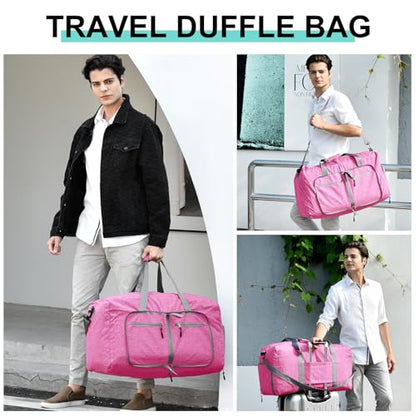 Dimayar 115L Foldable Duffle Bag, Travel & Weekend, Extended Trips - color: Rouge Pink, size: 115L