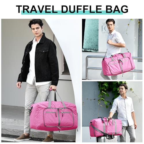 Dimayar 115L Foldable Duffle Bag, Travel & Weekend, Extended Trips - color: Rouge Pink, size: 115L