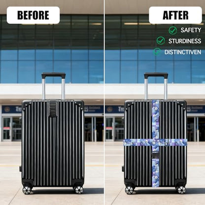 Nuxovilar Luggage Straps Set for Suitcase 1.96x90.5in Polyester - color: YZX03596, size: 1.96"x90.5"