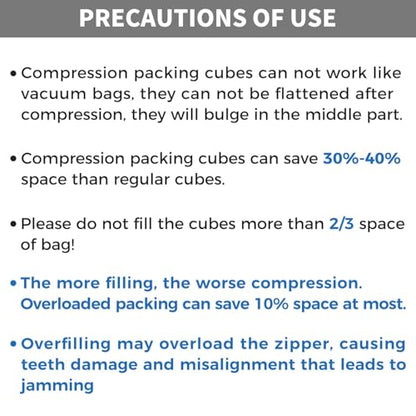 BAGAIL 4 Set/6 Set/8 Set Compression Packing Cubes Travel Accessories Expandable Packing Organizers (Cloth Pattern, 4-Black) - color: 4-Black, style: Cloth Pattern