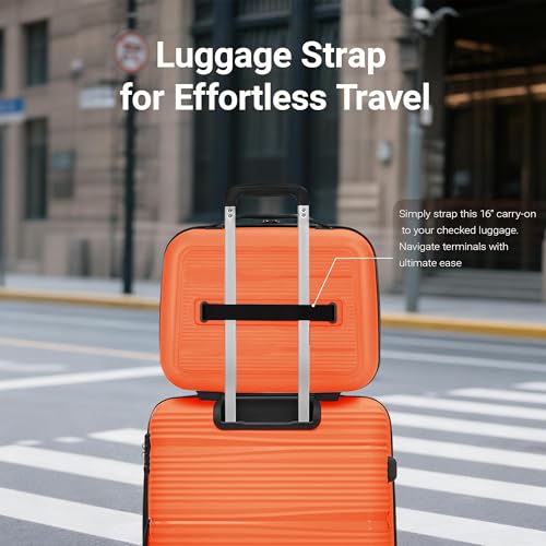 Rosamo 4 Piece PP Hardside Expandable Luggage Set - Lightweight 29/25/21/16 Inch Spinner Suitcase with TSA Lock & Telescoping Handle, Durable Travel Luggage - color: Orange