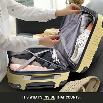 Kenneth Cole REACTION Out of Bounds 경량 하드쉘 4륜 스피너 수하물, Pale Banana, 28인치 체크, Kenneth Cole Reaction Out of Bounds 경량 하드쉘 4륜 스피너 캐리어 - color: Pale Banana, size: 28인치 체크