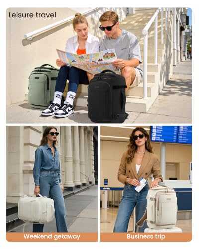 LOVEVOOK Travel Backpack for Women Men, 28L Personal Item Weekend Bag - color: Black, size: 28L-3Pcs