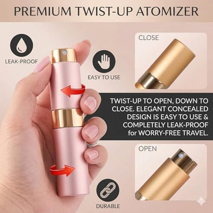 4 Pack 8ml Refillable Perfume Atomizers, Leak-Proof Inner, Aluminum Shells - color: Red