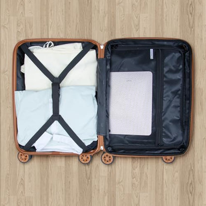 Romswi 26" Medium Checked Luggage, Checked-Medium Hardshell Suitcase with Double Spinner Wheels, Lightweight Large Hardshell Suitcase with TSA Lock,YKK Zipper, Scratch-Resistant Green - color: Emerald Green, size: 26 Inch