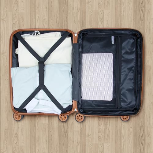 Romswi 26" Medium Checked Luggage, Checked-Medium Hardshell Suitcase with Double Spinner Wheels, Lightweight Large Hardshell Suitcase with TSA Lock,YKK Zipper, Scratch-Resistant Purple - color: Purple, size: 26 Inch