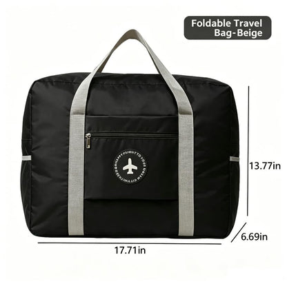 Lightweight Travel Duffel Bag, Foldable Carry on Weekender Overnight - color: Black
