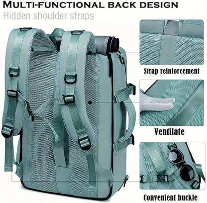 O-TBOST Carry on Travel Backpack Convertible Duffle Backpack Laptop Backpack for Women Men (Peacock Blue) - color: Peacock Blue