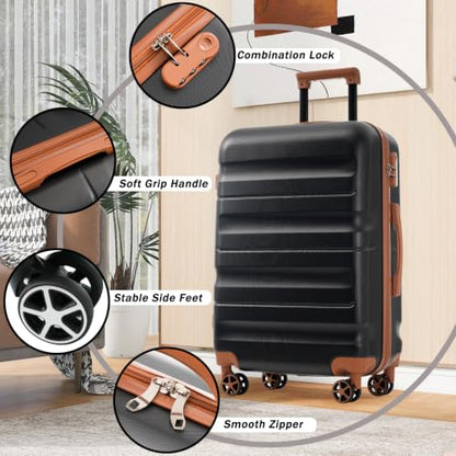 6-Piece ABS Hardshell Luggage Set with Dual Spinner Wheels and Carry-On
