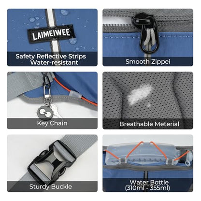 2LFanny Pack for Women Men, Anti‑theft Waist Bag with RFID Blocking - color: Blue