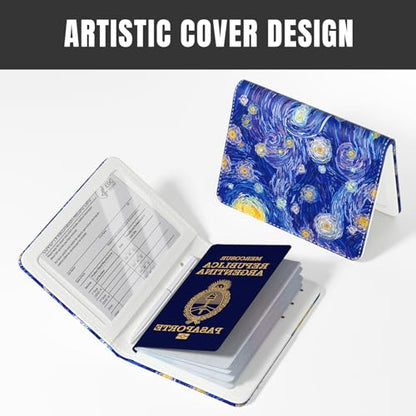 Rimilak Passport Holder,RFID Blocking Passport Cover, Starry Sky - color: Starry Sky