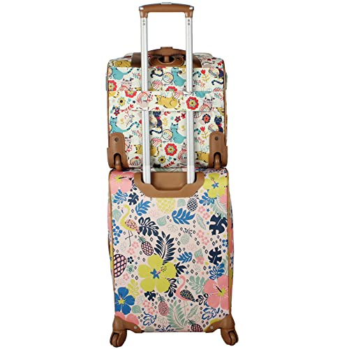Lily Bloom Designer 15 Inch Carry On - Weekender Overnight Business Travel Luggage - Lightweight 2- Roller Wheels Suitcase - Under Seat Rolling Bag for Women, White, One Size, Under Seat Rolling Bag - color: White