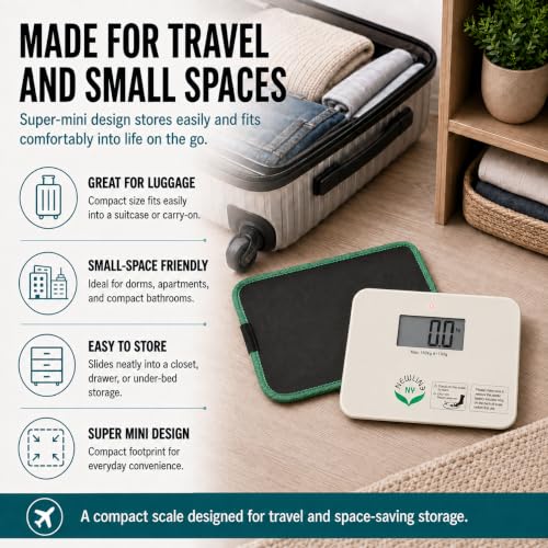 600 Super Mini Travel Bathroom Scale with Sleeve, Off-White - color: Off-White