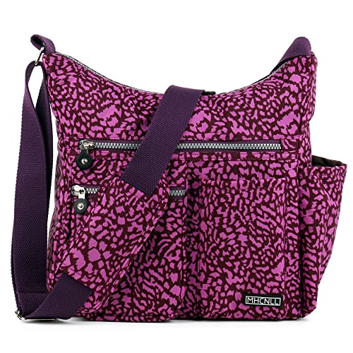 MHCNLL Women's Nylon Crossbody Purse, Anti-Theft RFID Lightweight - color: Leopard Print