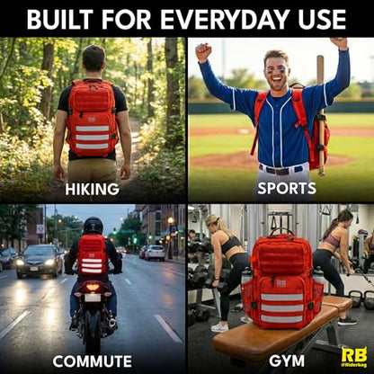 riderbag Xtreme Tactical Sport Bag, 45L Gym, Travel and Adventure Backpack - color: Red, size: 45L