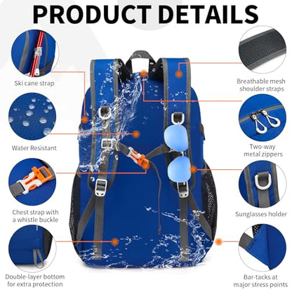 Lightweight Foldable 45L Large-Capacity Everyday Backpack (Blue) - color: 45l-blue