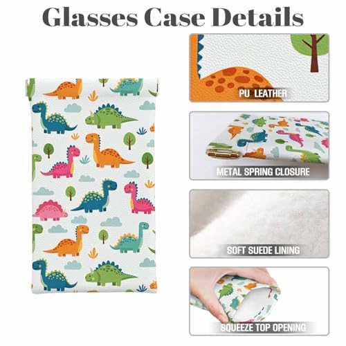 Ocean Beach Glasses Case, Sunglasses Organizer Eyeglasses Case Glasses Cases Pouch For Men Women - color: Dinosaur