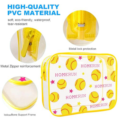 TSA Approved Toiletry Bag-2Pack,Clear Makeup Bags - color: Yellow Baseball-2pcs