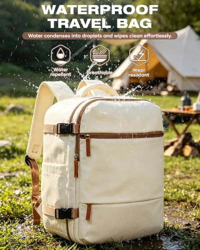suradar Travel Backpack for Women Men Carry on Backpack - color: A1-beige Brown
