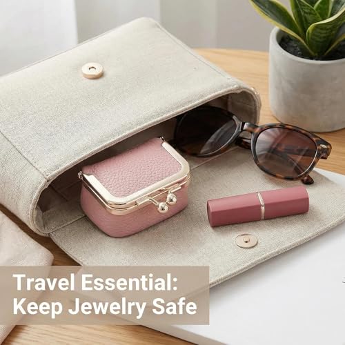 Genuine Leather Mini Jewelry Box Kiss Lock,Ring Earring Storage Gift(white) - color: White